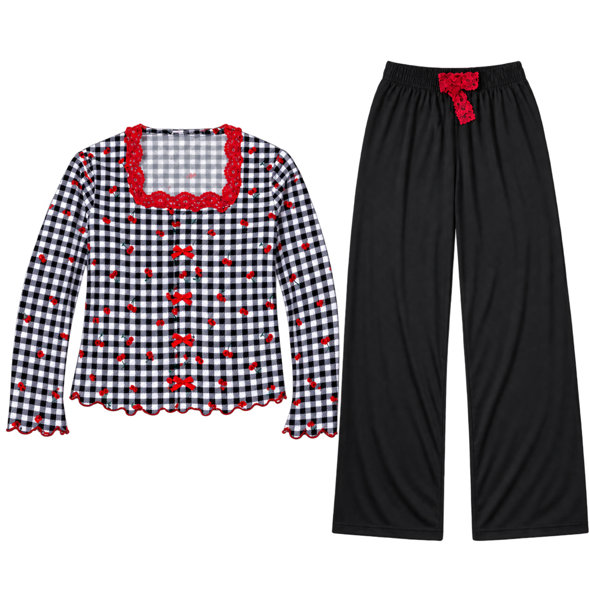 Pyjama HerBeauty Noire avec bandeau et brosse