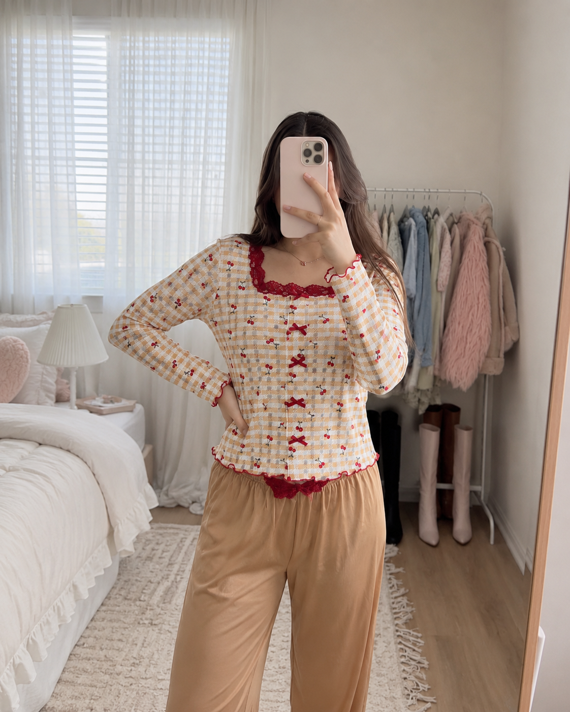 Pyjama HerBeauty Beige porté